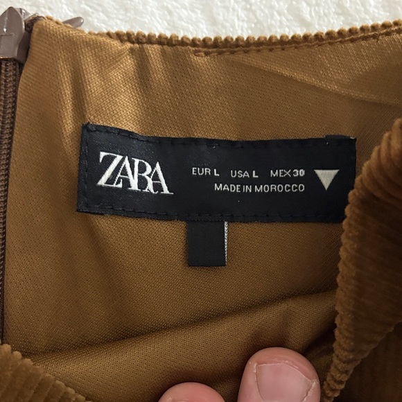 Zara Tan Corduroy Mini Dress - Picture 2 of 6